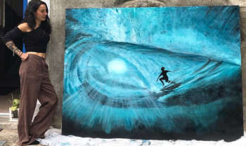 Named contemporary work « Wave », Made by BARILLON
