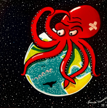Named contemporary work « Le Gardien du monde », Made by FRANCK THOMAS
