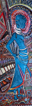Named contemporary work « Femme Massaï », Made by YAZ'GANA