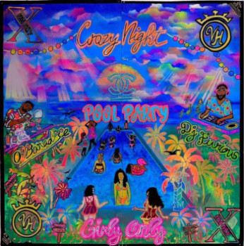 Named contemporary work « Crazy Night », Made by LE X MONEY