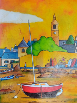 Named contemporary work « Le bateau rouge », Made by ZESKO