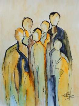 Named contemporary work « silhouettes », Made by SYLVIE PINON