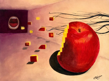 Named contemporary work « Croque la pomme ! », Made by VALéRIE REBOISSON