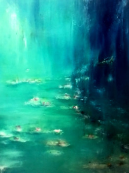 Named contemporary work « Nympheas 2 », Made by BONVARLET