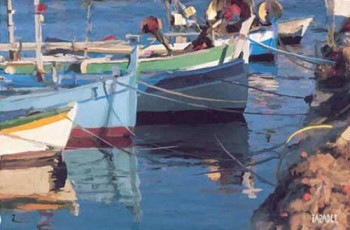 Contemporary work named « Barques Saint-Raphaël », Created by TARADEL