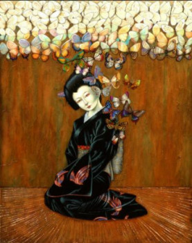Named contemporary work « Madame Butterfly », Made by DASIL