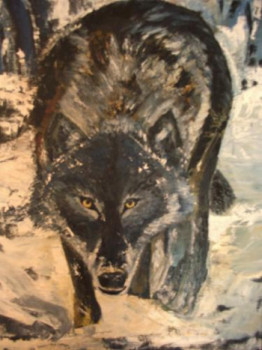 Named contemporary work « Loup noir », Made by DAN.LECLERCQ