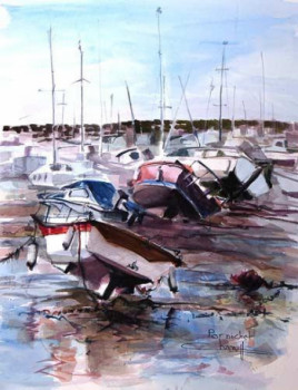 Named contemporary work « Marée basse à Pornichet », Made by BERNARD CHAMPY