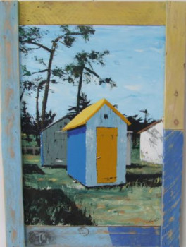 Named contemporary work « La cabine jaune », Made by LUDO