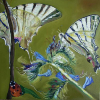 Named contemporary work « Papillons et coccinelle », Made by DAN.LECLERCQ