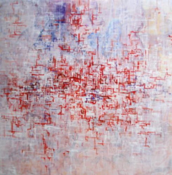 Named contemporary work « red and blue city », Made by ER BR