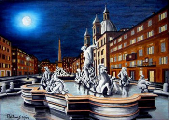 Named contemporary work « Piazza Navona 50-2005 », Made by GBELLUCCI