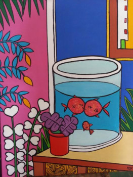 Named contemporary work « Homage aux aquariums de Matisse », Made by STEF