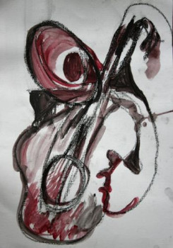 Named contemporary work « Cello », Made by BLANDINE MARTIN