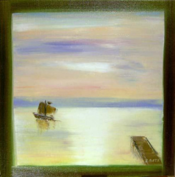Named contemporary work « Vue sur mer tranquille », Made by ROBERT MOTA