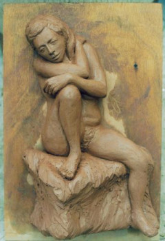 Named contemporary work « BAS RELIEF TERRE », Made by CLAUDINE BORSOTTI