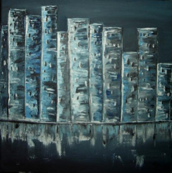 Named contemporary work « blue city », Made by SAND.O