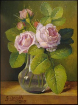 Named contemporary work « roses anciennes », Made by GUERINO ANGELI