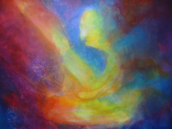 Named contemporary work « buddha galaxie 2 », Made by ANUPAM  CADIOU GERARD