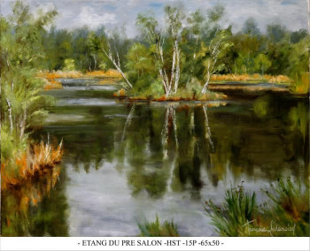 Named contemporary work « ETANG DU PRE SALON », Made by FRANçOISE LEDAMOISEL