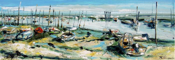 Named contemporary work « Port de Claouey », Made by VRICHEUX