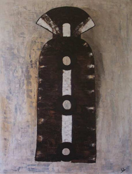 Named contemporary work « Behind the door », Made by BRIGITTE TISON