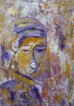 Named contemporary work « FEMME MAUVE », Made by YASMINE BLOCH