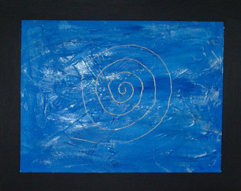 Named contemporary work « DEEP BLUE », Made by SB TABLEAUX