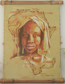 Named contemporary work « Carte d'Afrique », Made by T*NGUY