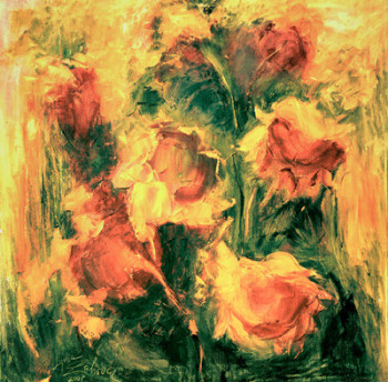 Named contemporary work « Sunflowers », Made by LYUBA ZAHOVA