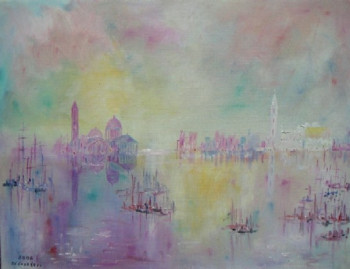 Contemporary work named « VENICE,clouds,water and fishermen », Created by FRANçOIS-VASSIL ANDREEFF