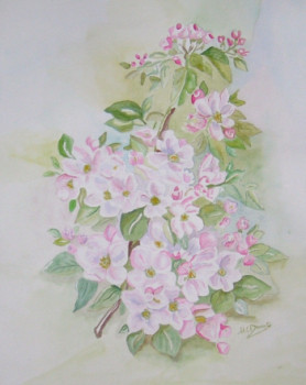 Named contemporary work « fleurs d'églantier  », Made by ARCENCIELDEMARIE