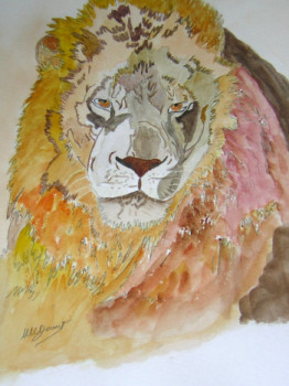 Named contemporary work « Lion », Made by ARCENCIELDEMARIE