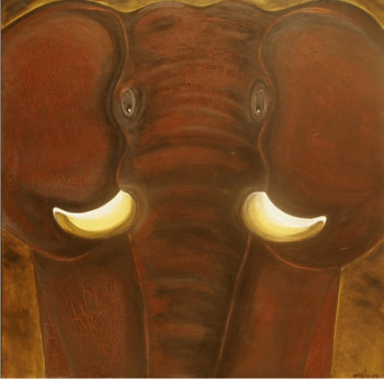 Named contemporary work « ELEPHANT BANANES », Made by NATHALIE MOLIN