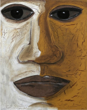 Named contemporary work « VISAGE D'AFRIQUE », Made by NATHALIE MOLIN