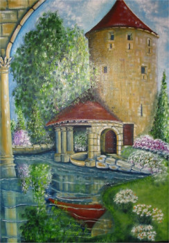 Named contemporary work « Le lavoir à Bèze », Made by ABERNARDO