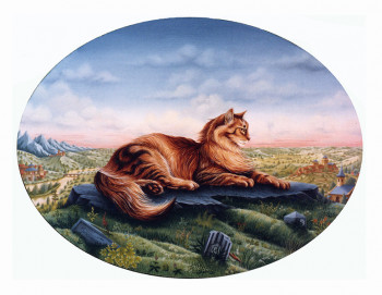 Named contemporary work « Sa majesté le Maine Coon », Made by BERNARD VERCRUYCE