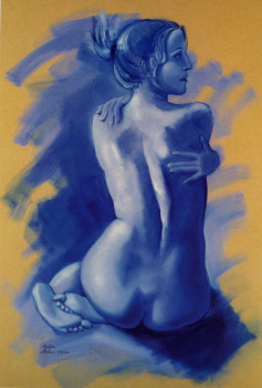 Named contemporary work « Série des bleus " Anaïs" », Made by MARTYNE MAILLARD