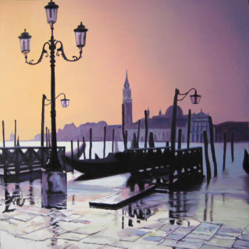 Named contemporary work « Venise coucher de soleil », Made by PHILIPPE ETIENNE