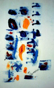 Named contemporary work « Bleu 163 », Made by CHEMAO