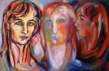 Named contemporary work « Triple portrait », Made by BRIGITTE SIMON