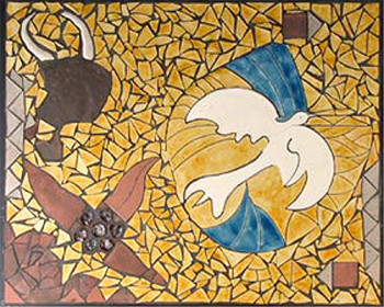 Named contemporary work « Hommage à Picasso "La colombe et le taureau" », Made by DOMINIQUE SALOR