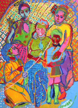 Named contemporary work « La famille », Made by GORDON SEWARD