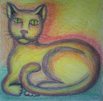 Named contemporary work « Le Chat orange », Made by STEPHANE CUNY