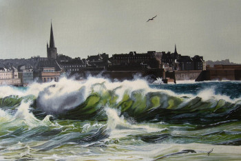 Named contemporary work « Saint malo sous la houle », Made by JOCELYN