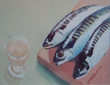 Contemporary work named « maqueraux et vin blanc », Created by STINCKWICH