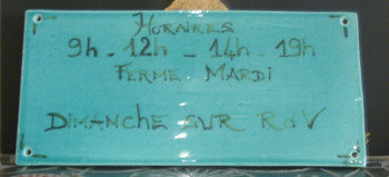 Named contemporary work « Plaque horaire », Made by DOMINIQUE SALOR