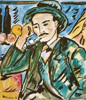 Named contemporary work « Paul Cézanne - Le fumeur 1890 », Made by KSENIA MILICEVIC