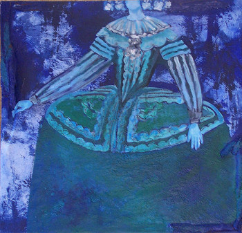 Contemporary work named « infante à la robe bleue », Created by CHANA