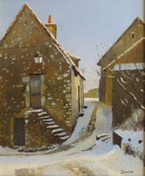 Contemporary work named « Ruelle sous la neige », Created by MARCEL DUMAS